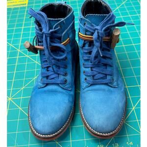 SWEAR London Charlotte 2 Bright Blue Suede Ankle Boots- 37/ 6.5